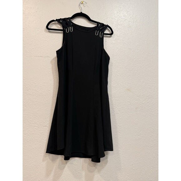 FREE PEOPLE Baby Love Trapeze Dress Black Grommets Strap Casual Women's S - Picture 3 of 8